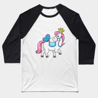 Horse as a princess with crown and butterfly Baseball T-Shirt